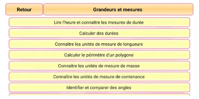 Maths CM1 android App screenshot 2